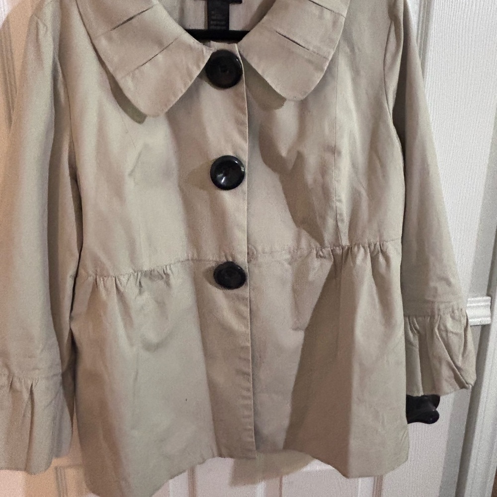 Shirt INC Snap button mini ruffled trench like new needs pressing